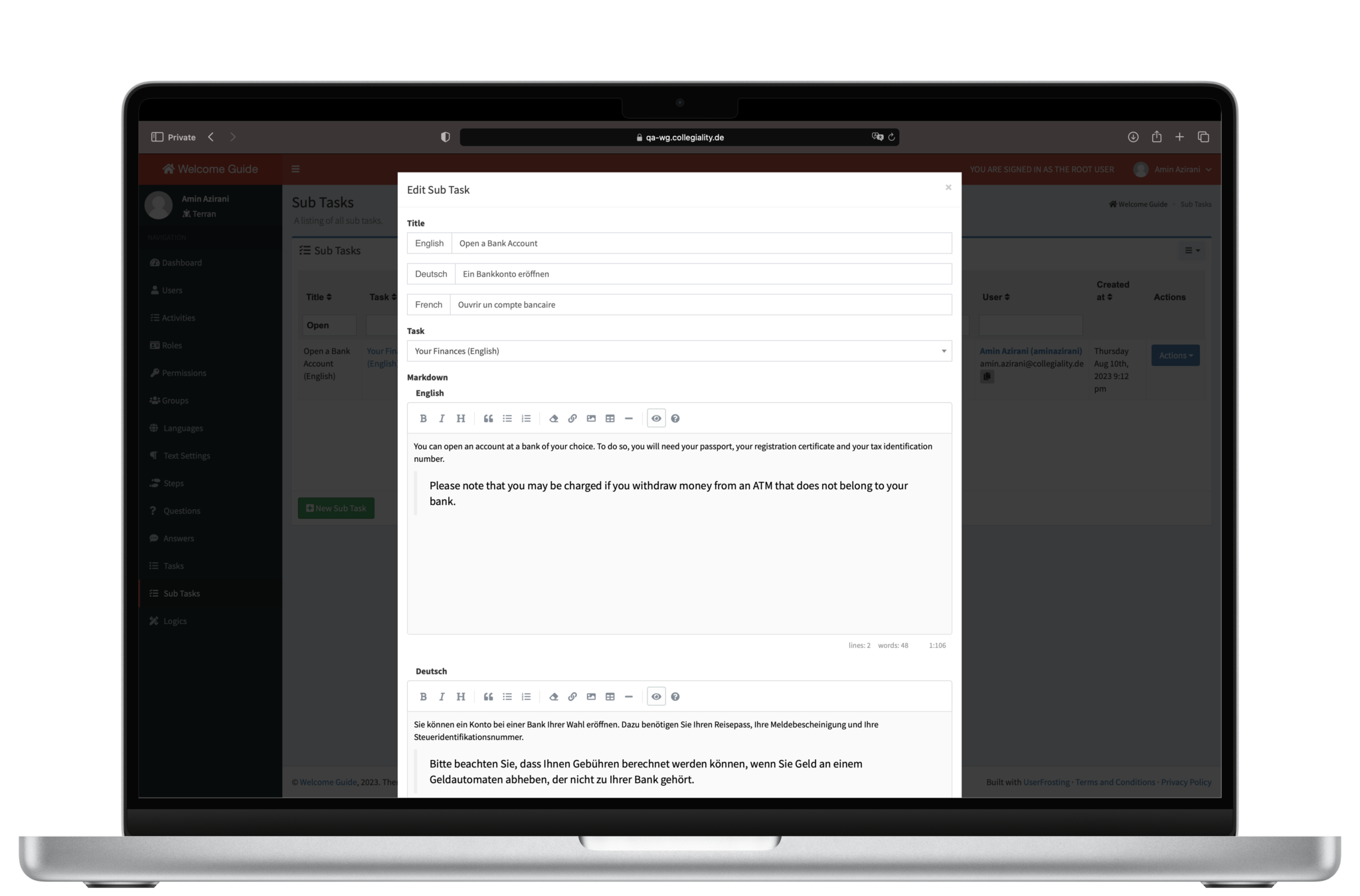 Task Editor